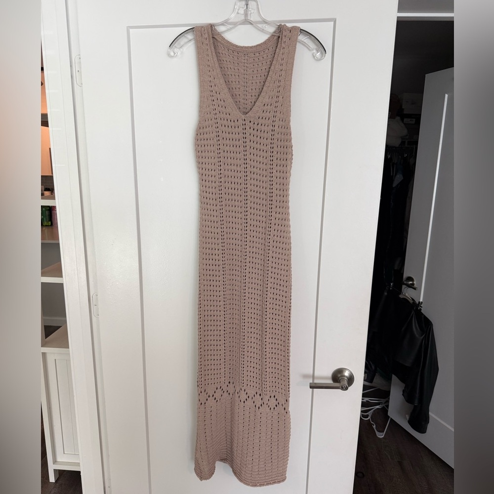 Tan Sleeveless Knit Dress
